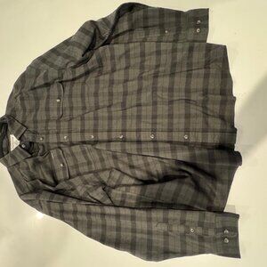 Black/Gray Poncho Outdoor Flannel